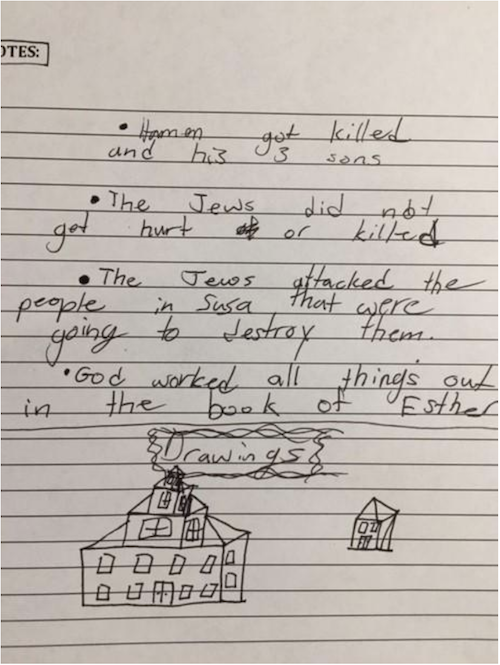 Journal entry from a ten year old about God