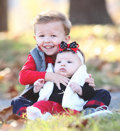 Portrait of Christie Erwin's two young grandchildren 