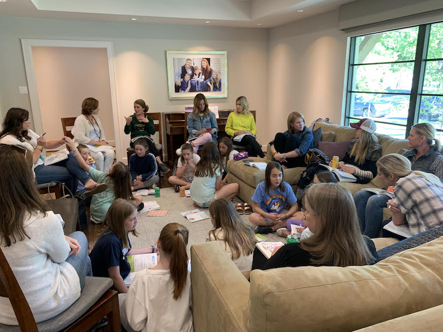 Group of moms and their daughters going through the Lies Girls Believe study