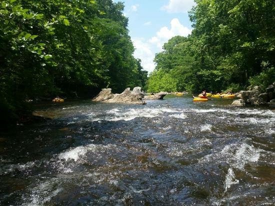 Flowing river with rocks